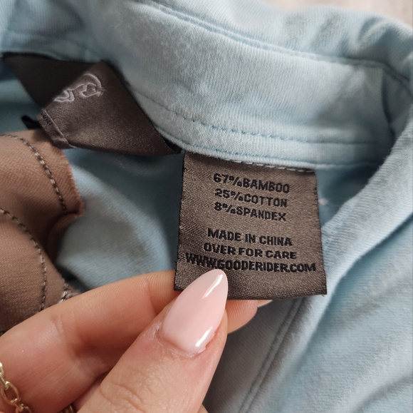 Goode Rider "Buck off" Blue Top - Picture 5 of 6